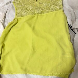 Forever 21 Yellow Lace Detail Top